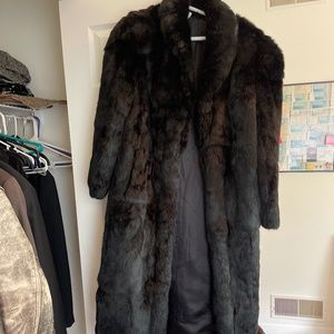 Ladies M full length Rabbit fur coat